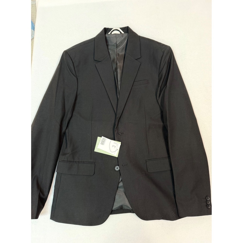 HM Conscious Choice Black Blazer Jacket Recycled Polyester US 20 14Y+ 0840475